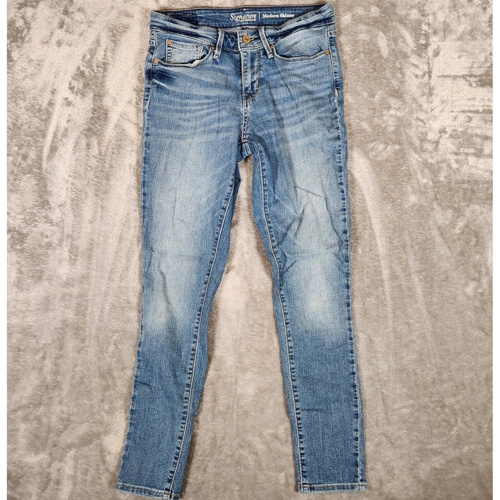 Levi's Jeans Women's 4M 28X29 (Tag 27X32) Strauss Signature Modern Skinny‎ Blue